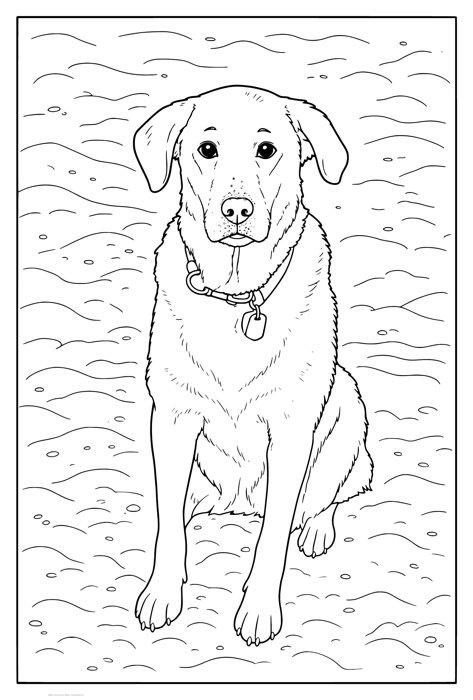 The same scene as black-and-white comic-style line art