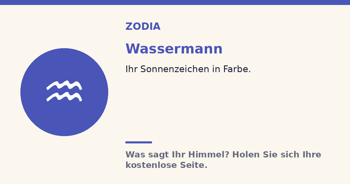 Wassermann · Zodia Sonnenzeichen