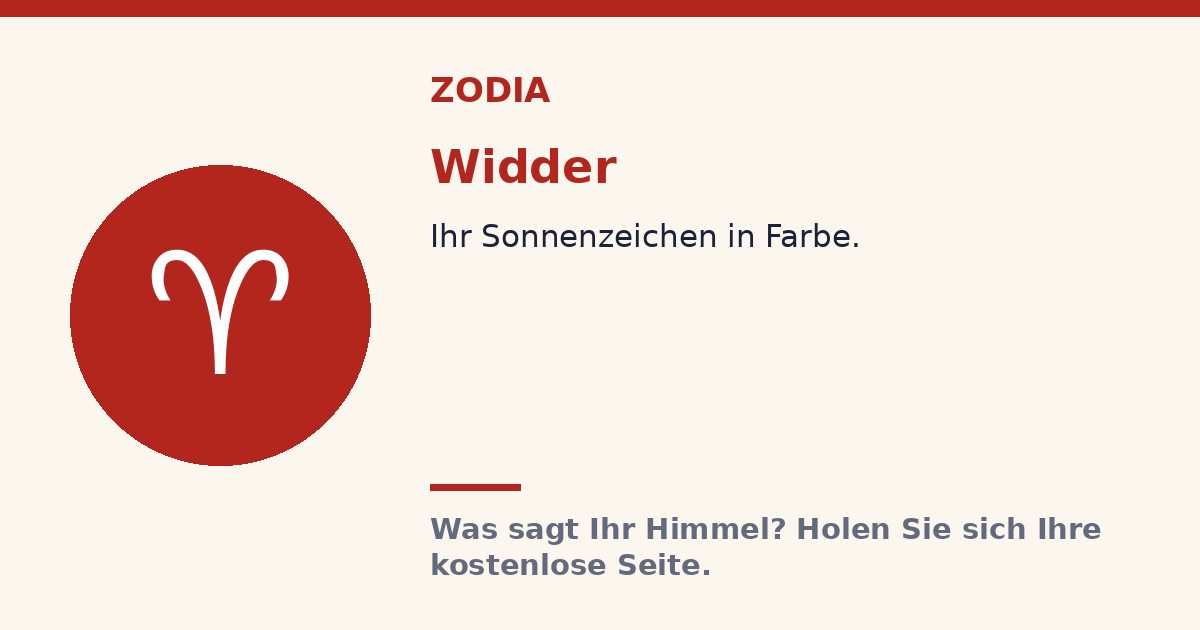Widder · Zodia Sonnenzeichen