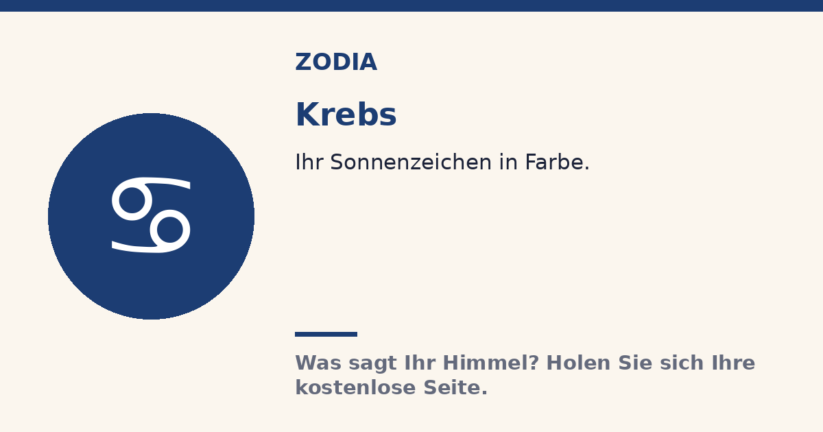 Krebs · Zodia Sonnenzeichen