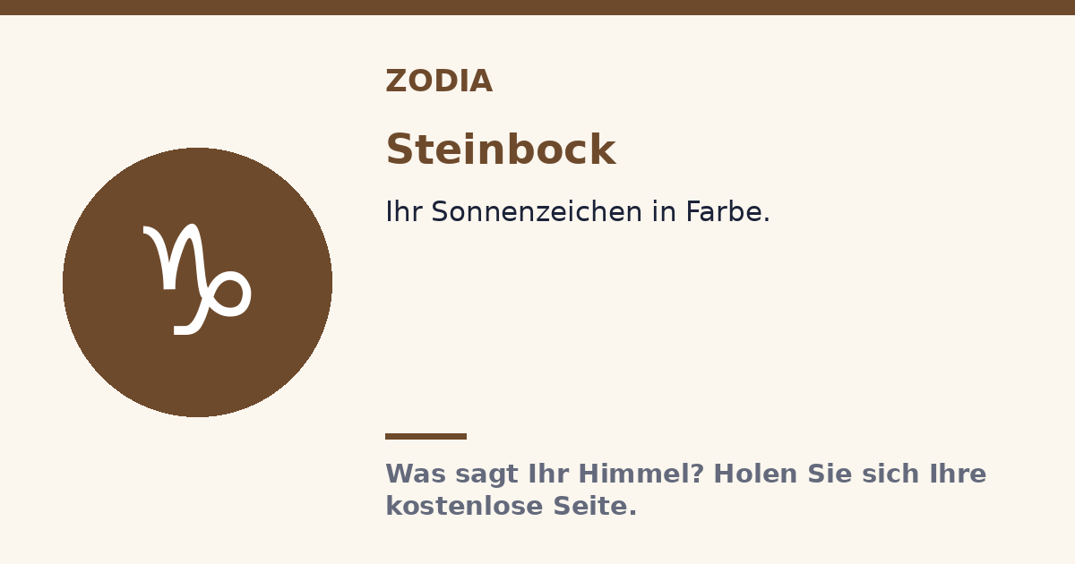 Steinbock · Zodia Sonnenzeichen