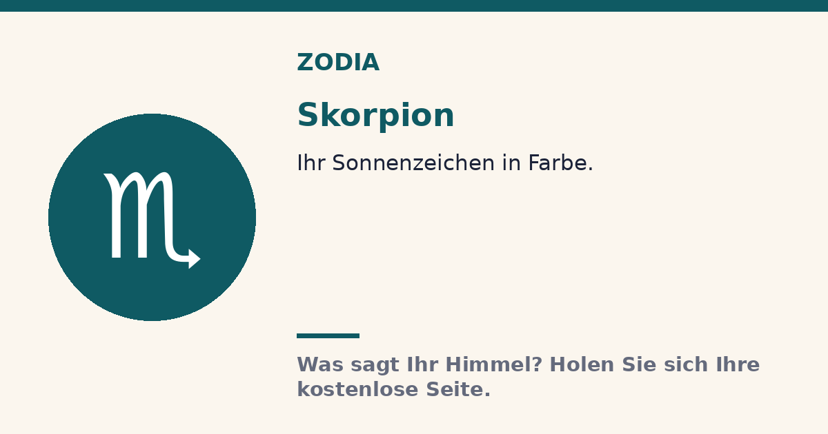 Skorpion · Zodia Sonnenzeichen