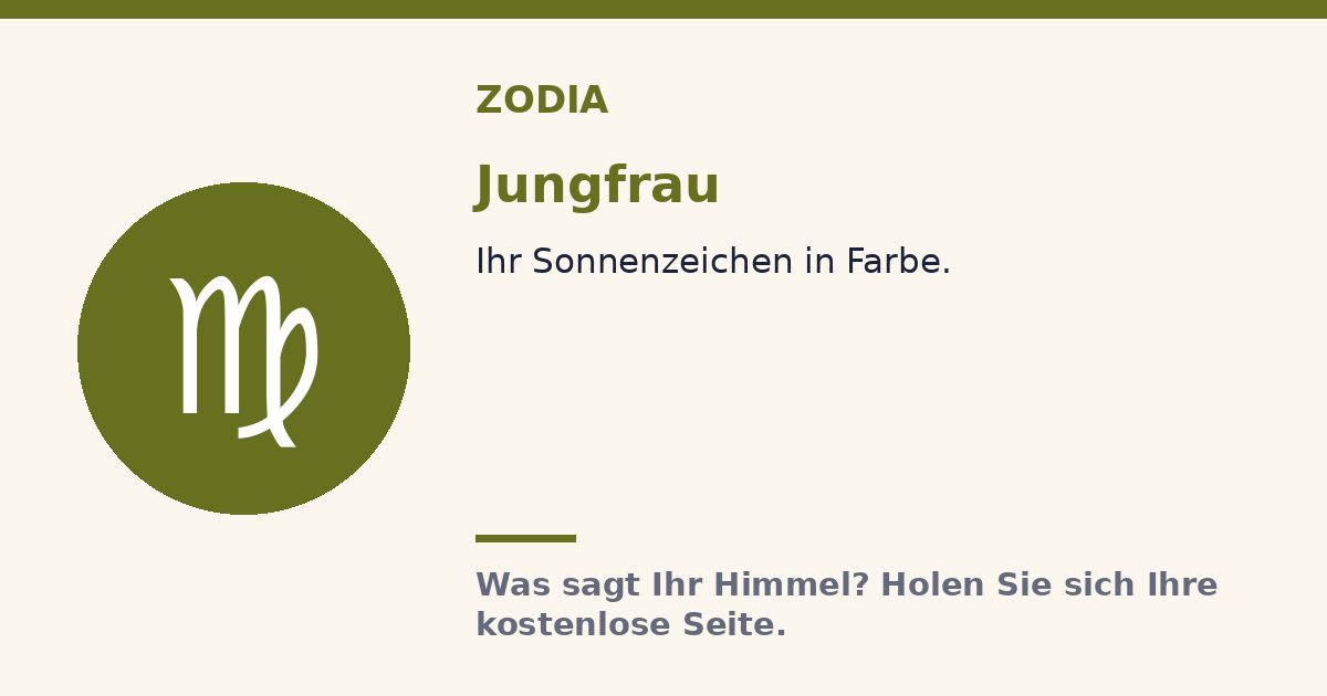Jungfrau · Zodia Sonnenzeichen