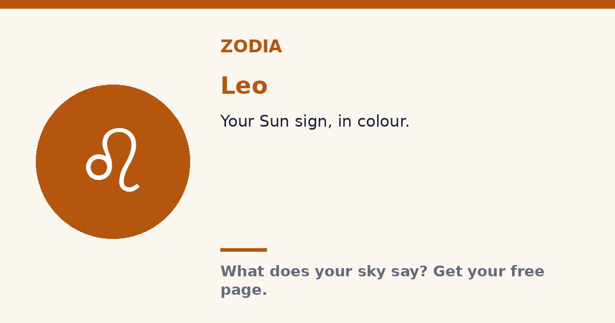 Leo · Zodia Sun sign