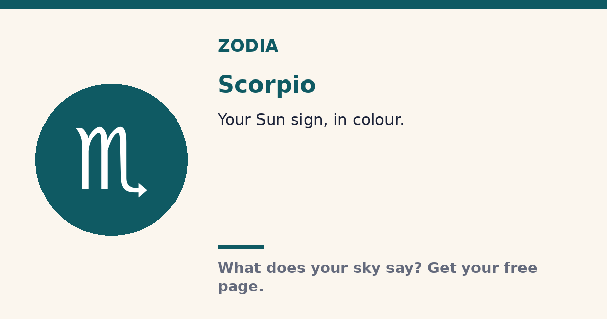 Scorpio · Zodia Sun sign
