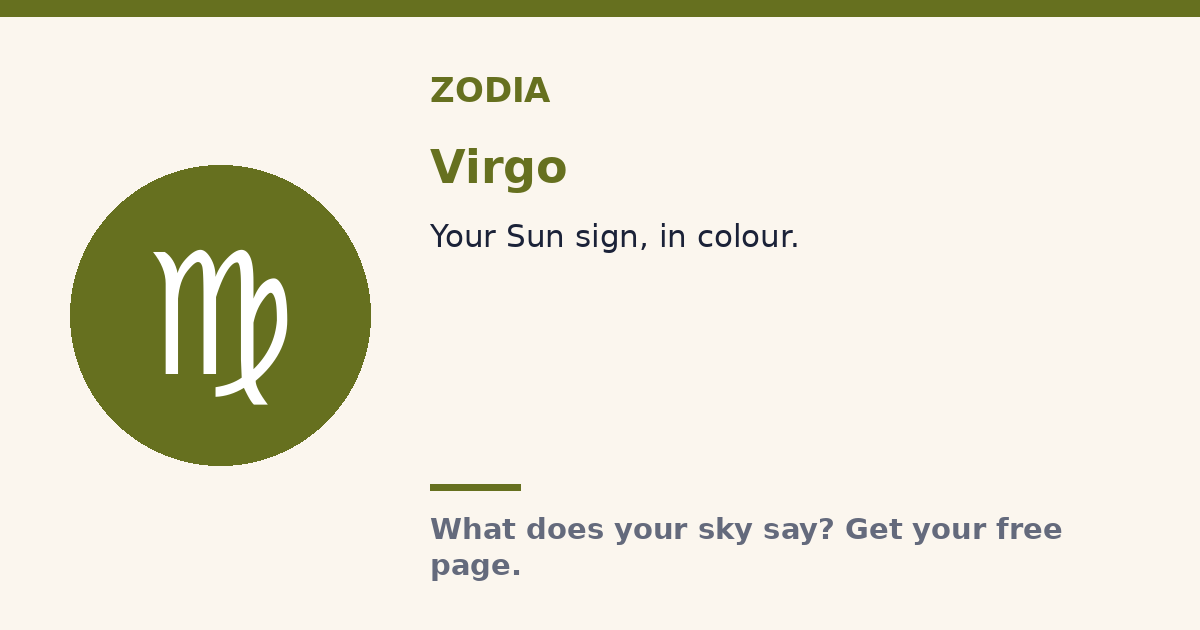 Virgo · Zodia Sun sign