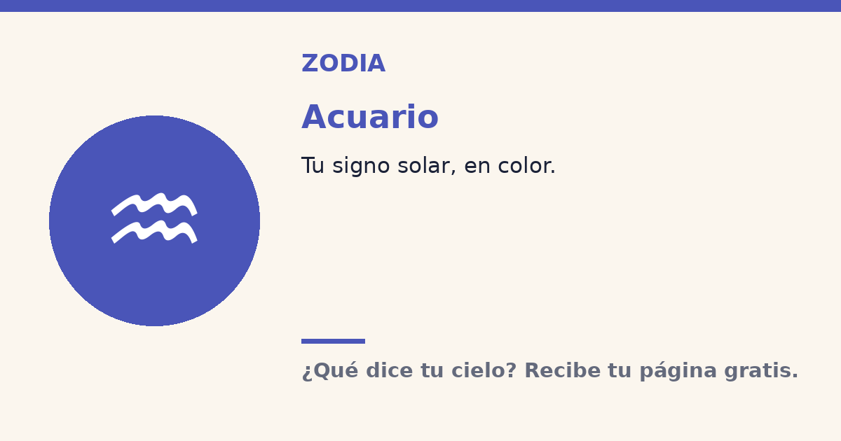 Acuario · Signo solar Zodia