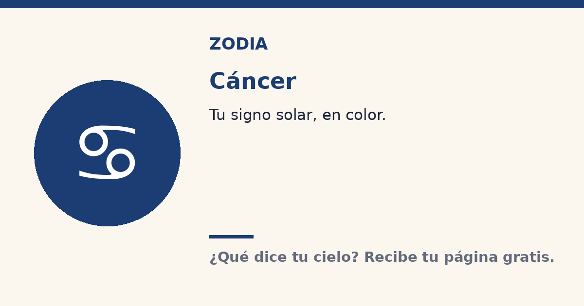 Cáncer · Signo solar Zodia