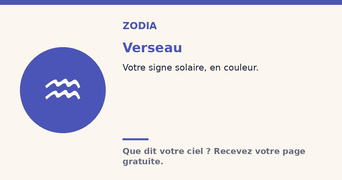 Verseau · Signe solaire Zodia