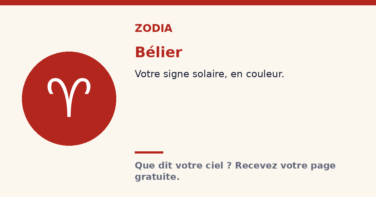 Bélier · Signe solaire Zodia