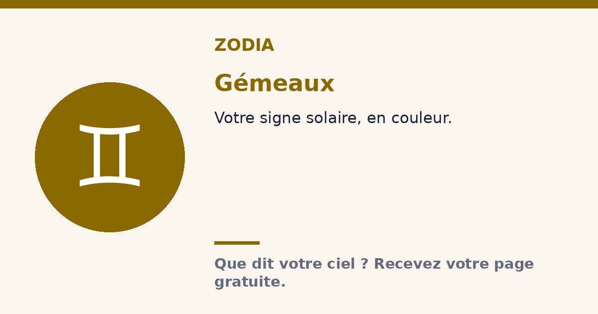 Gémeaux · Signe solaire Zodia