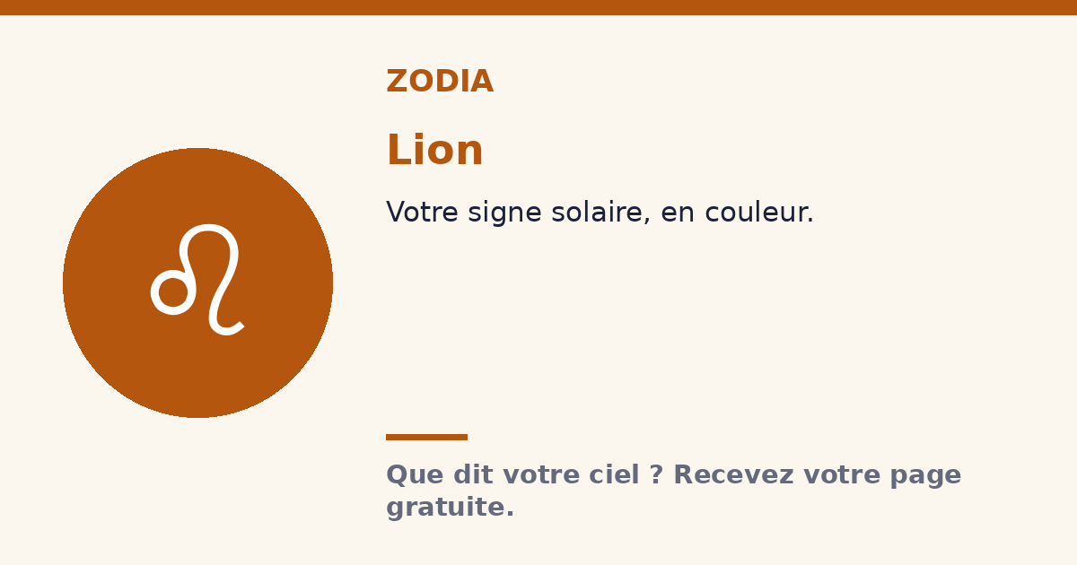 Lion · Signe solaire Zodia