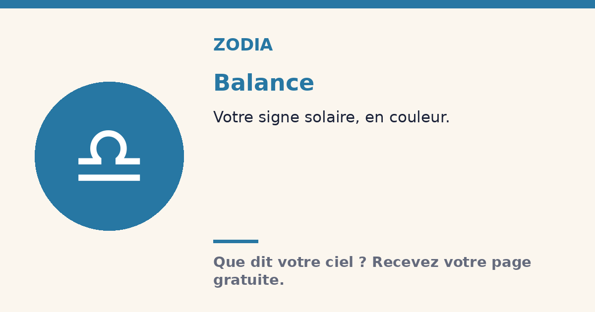 Balance · Signe solaire Zodia