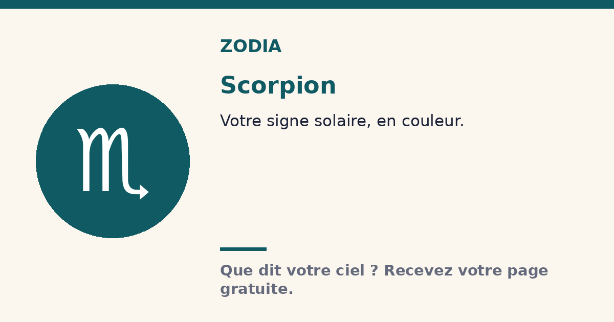 Scorpion · Signe solaire Zodia