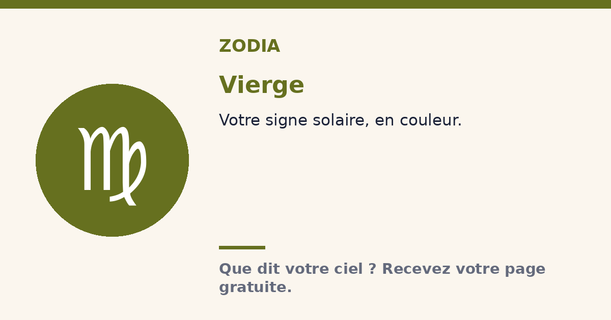 Vierge · Signe solaire Zodia