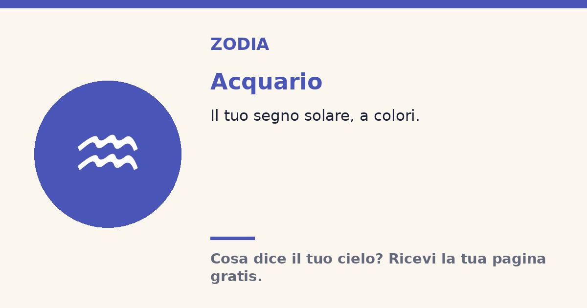 Acquario · Segno solare Zodia