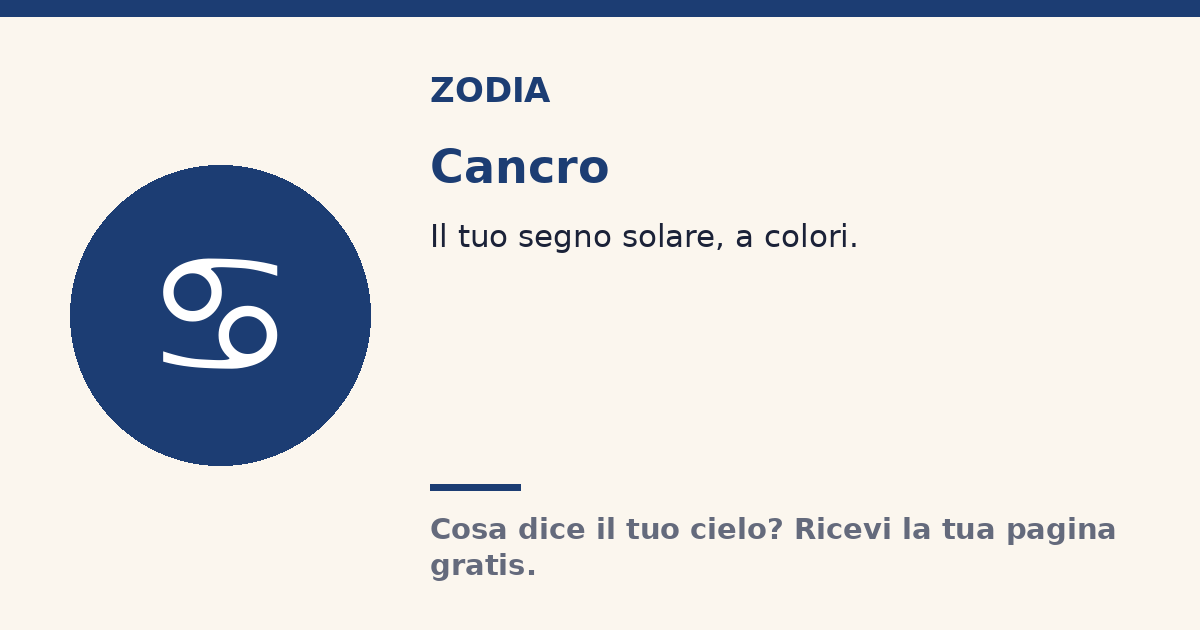 Cancro · Segno solare Zodia