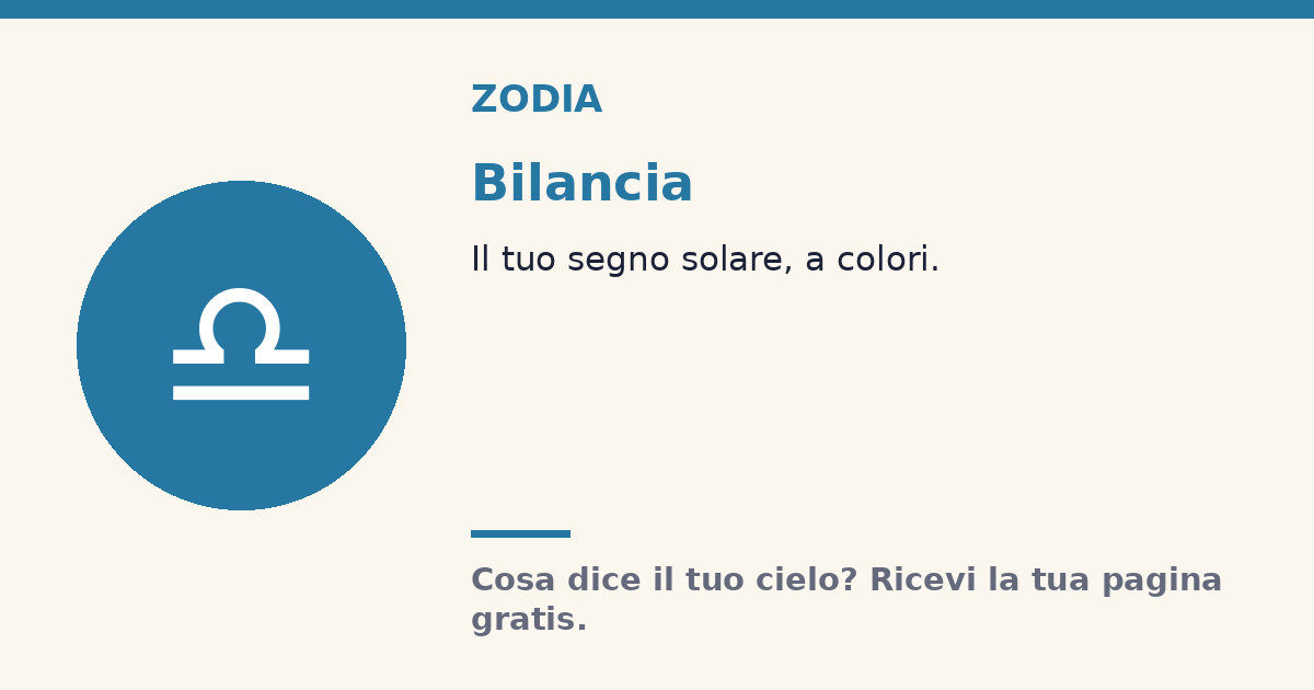 Bilancia · Segno solare Zodia