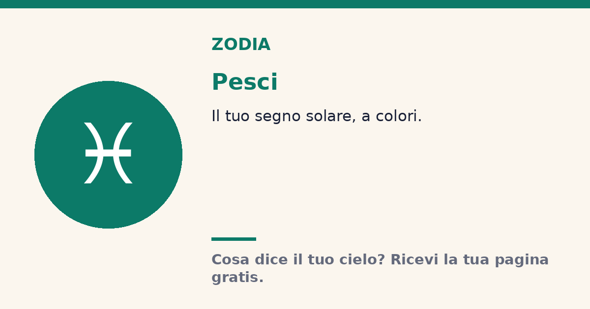 Pesci · Segno solare Zodia