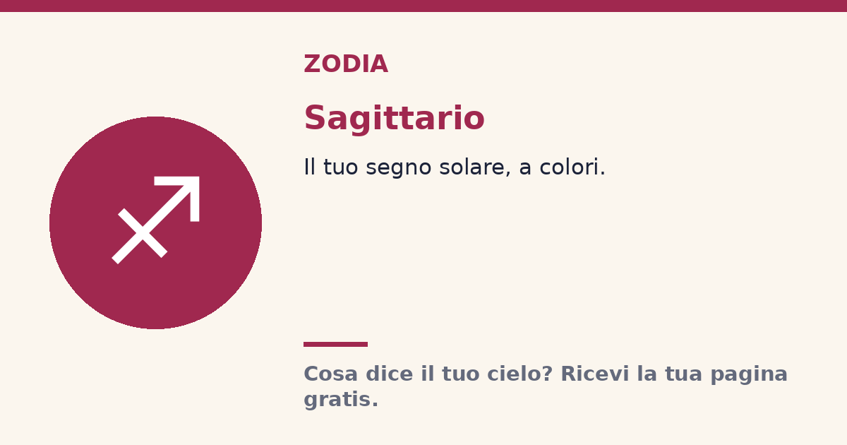 Sagittario · Segno solare Zodia