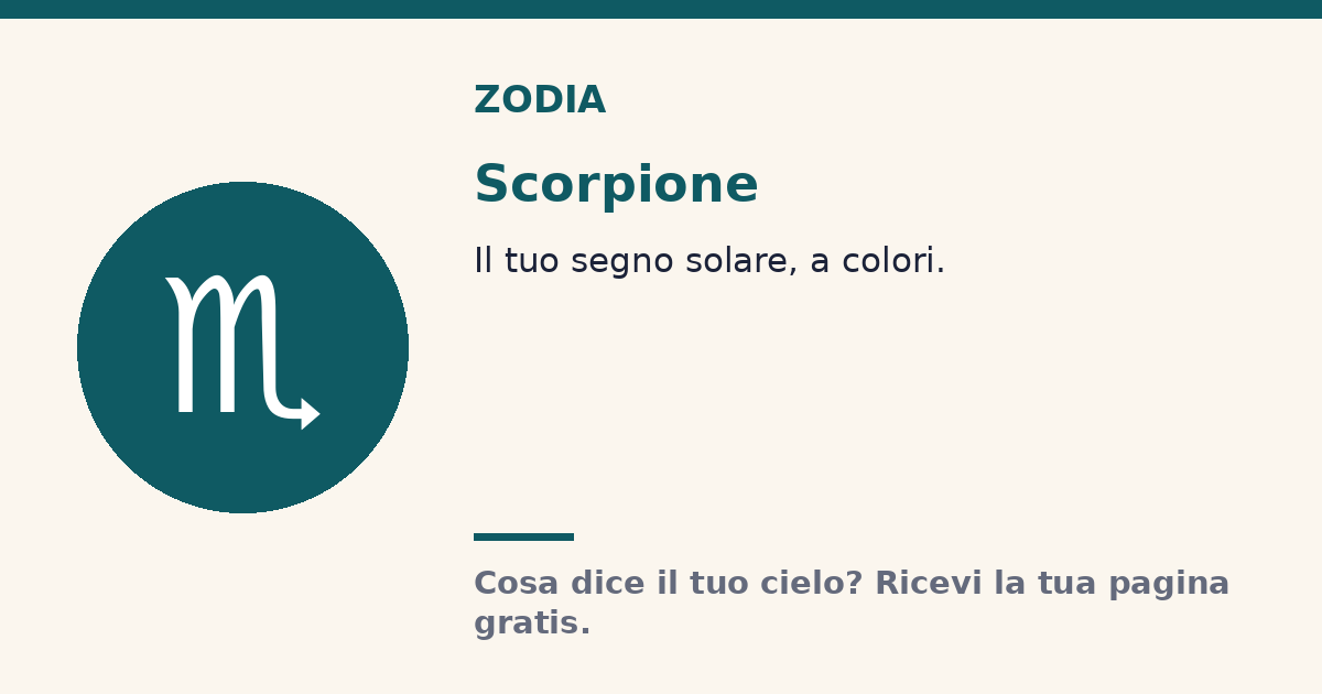 Scorpione · Segno solare Zodia