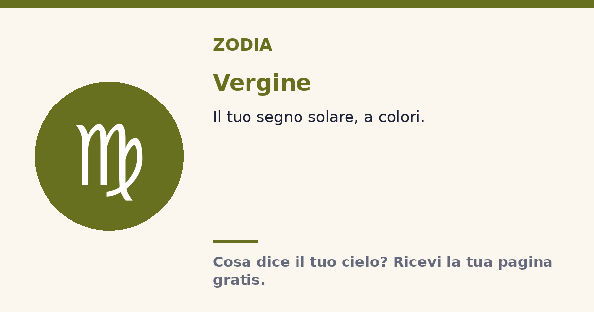 Vergine · Segno solare Zodia
