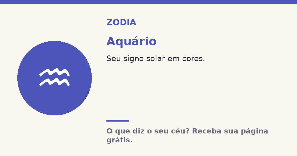 Aquário · Signo solar Zodia