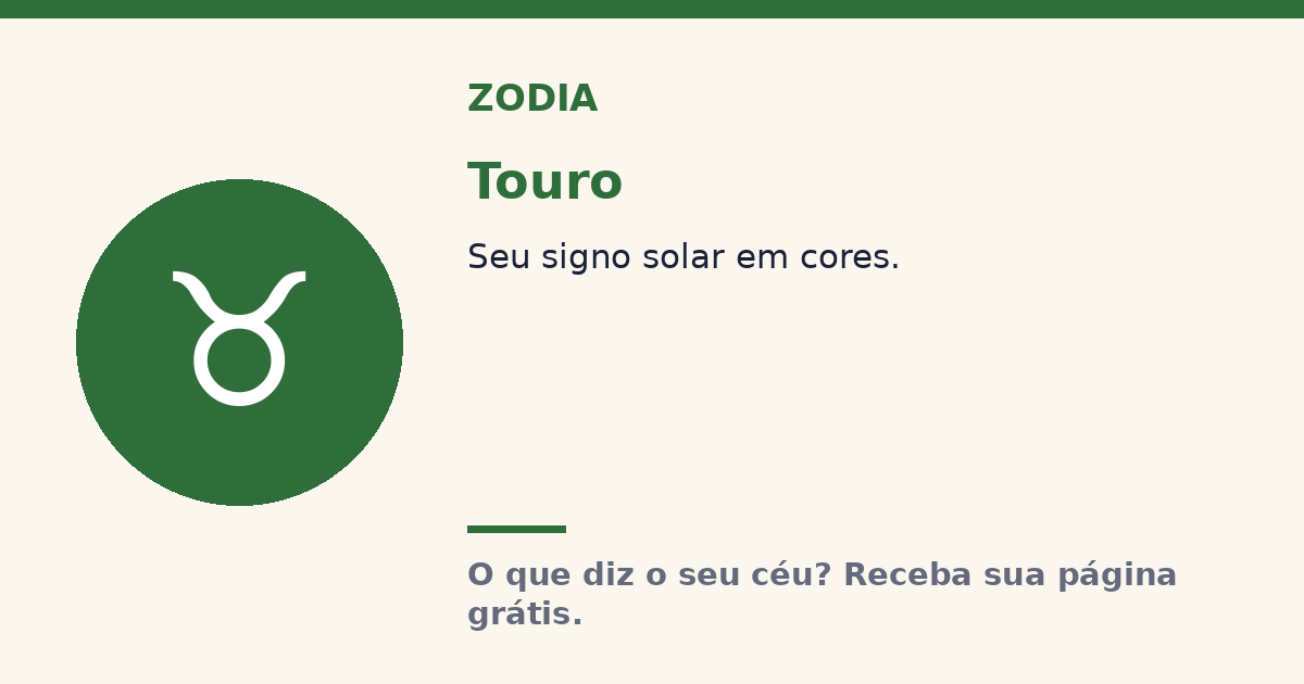 Touro · Signo solar Zodia