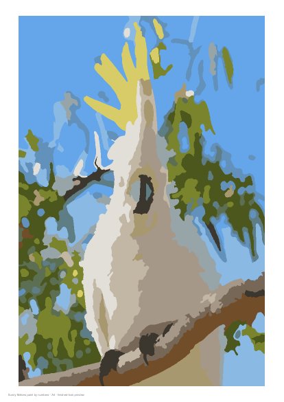 Preview of the finished painting in flat paint colours